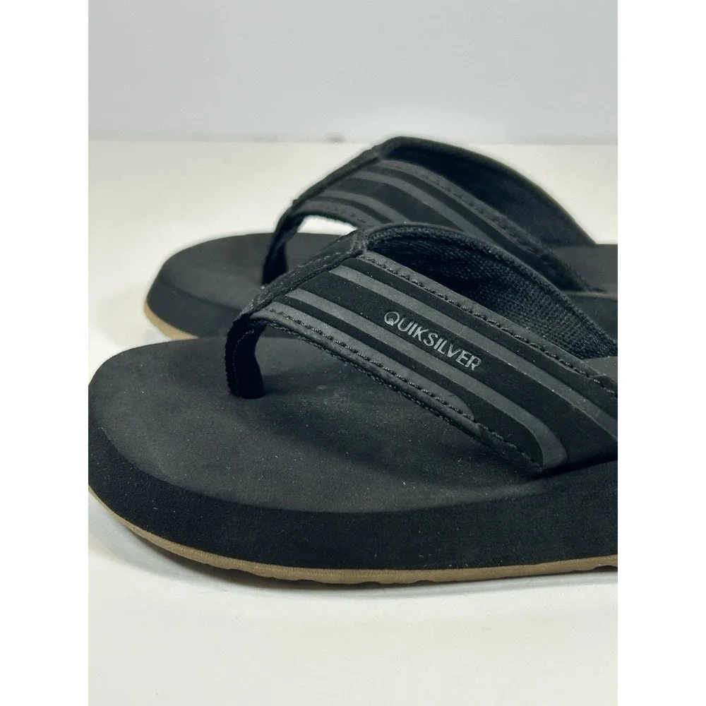 Quicksilver Kids Unisex Flip Flops Black Size 12 Monkey wrench Youth